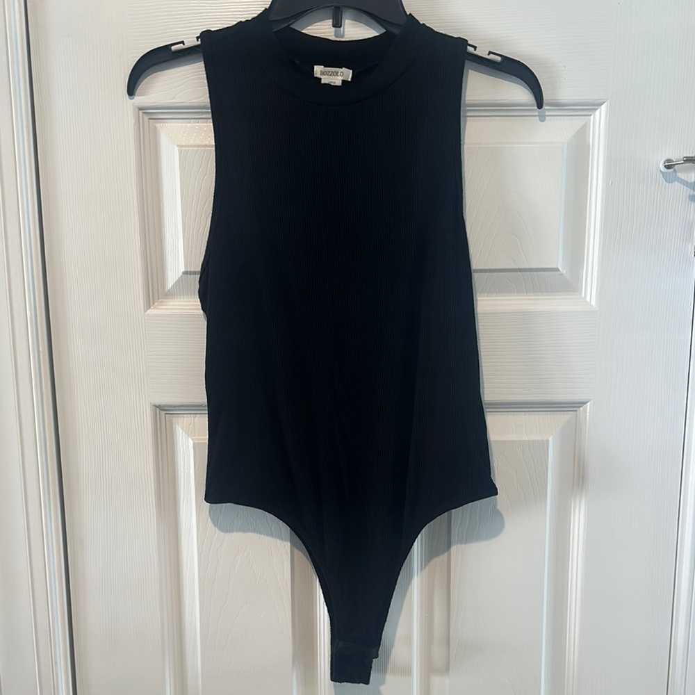 Bozzolo Black Fitted Bodysuit Muscle Tee
